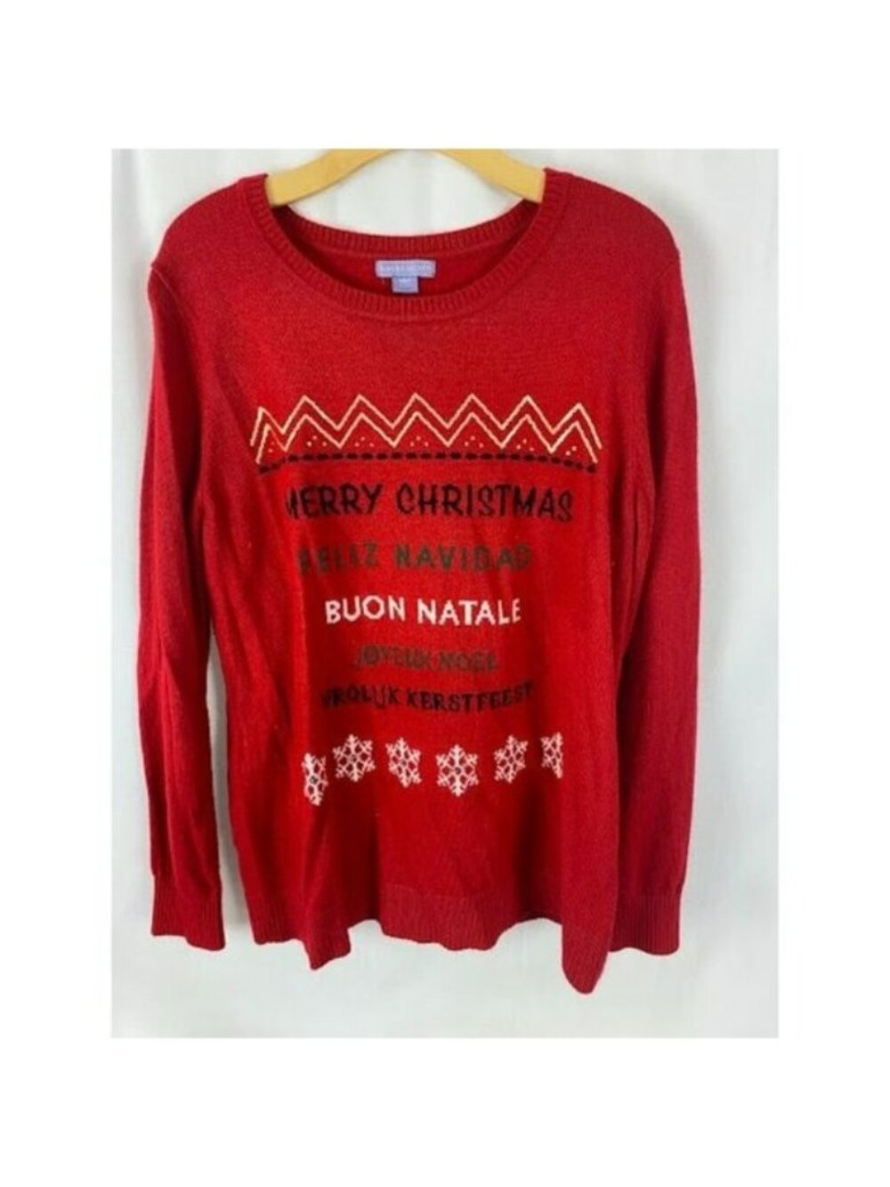 Lauren‎ Scott Red Christmas Sweater Women's Large